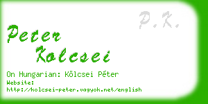 peter kolcsei business card