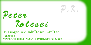 peter kolcsei business card
